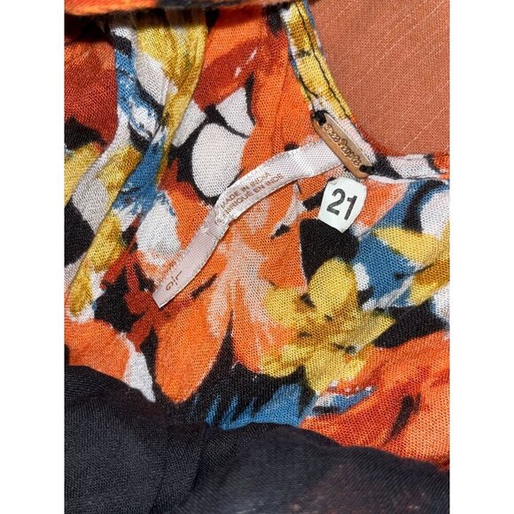 Free People Floral Bohemian Romantic Mulberry Strappy Maxi Dress Women's Size L - Picture 12 of 13